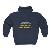 Embrace Authenticity Awaken Greatness Unisex Heavy Blend™ Full Zip Hooded Sweatshirt