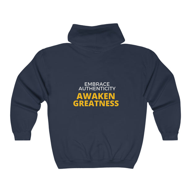 Embrace Authenticity Awaken Greatness Unisex Heavy Blend™ Full Zip Hooded Sweatshirt