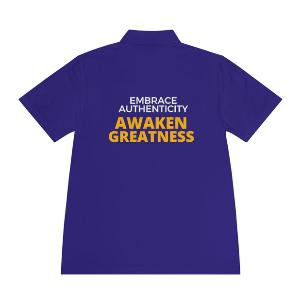 Embrace Authenticity Awaken Greatness Men's Sport Polo Shirt